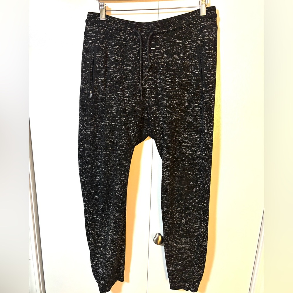 Brooklyn Cloth "The Jogger" Space Dye Fleece Joggers - Black/White - Large